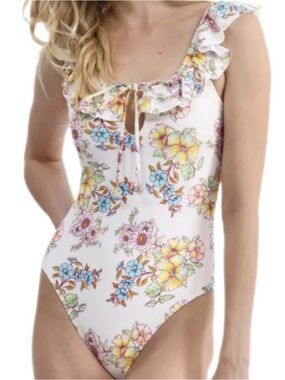 Jessica Simpson Pastel Floral One-Piece Swim